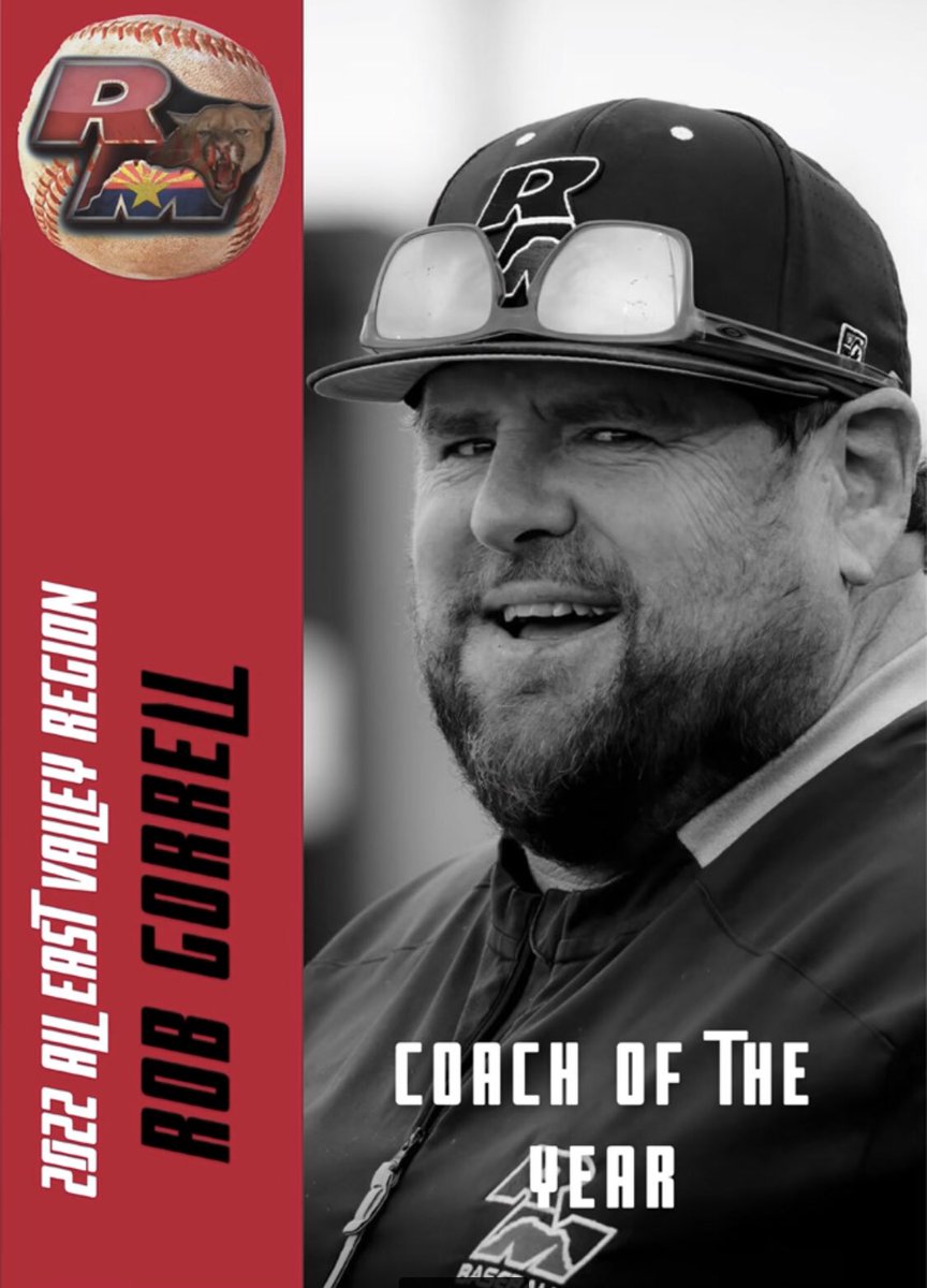 Congrats to Coach Gorrell for being selected as East Valley Region Coach of the Year.