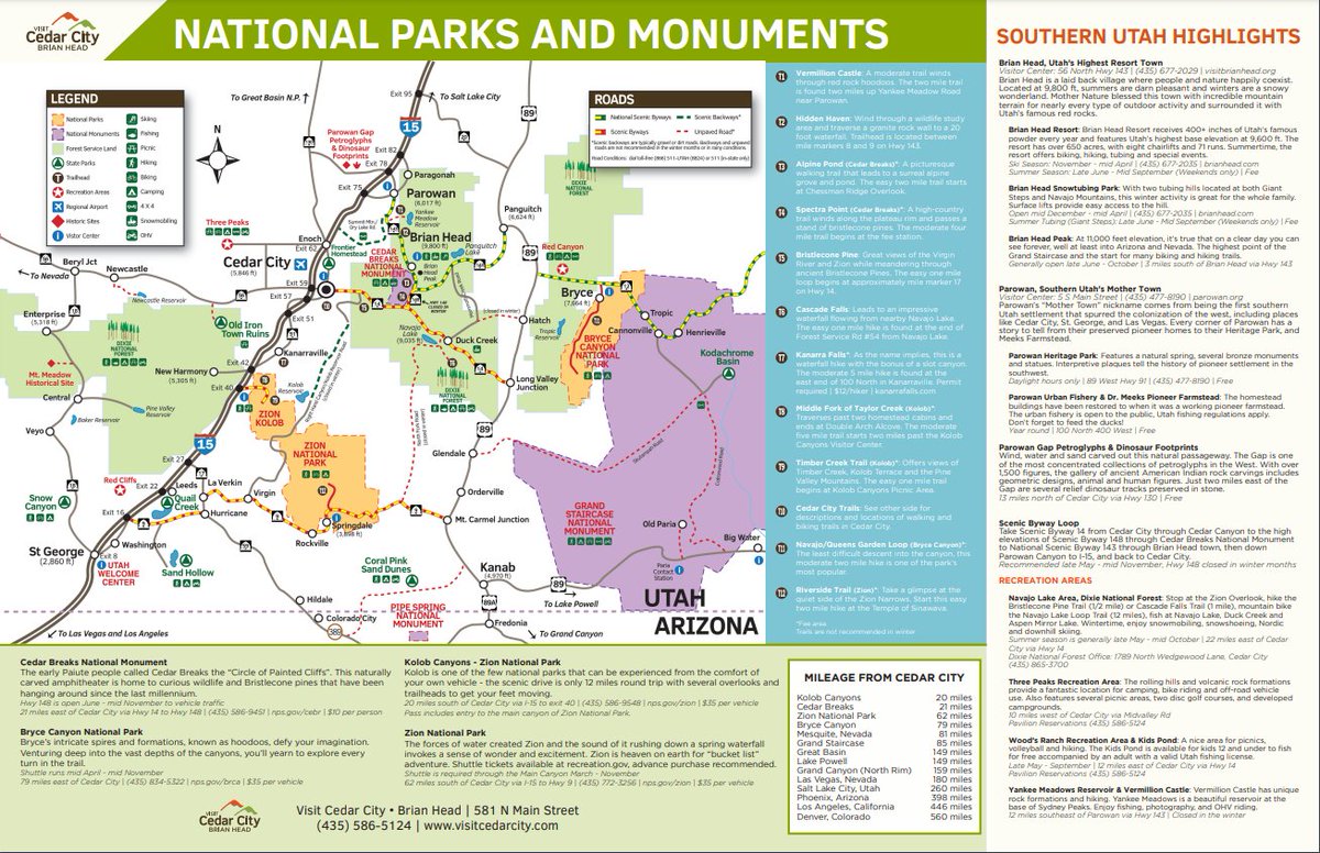 VisitCedarCity's tweet image. Nestled comfortably between Zion and Bryce Canyon National Parks, and a short drive from Cedar Breaks National Monument, it's no secret that we love any opportunity to visit these nearby wonders!
 #visitcedarcity