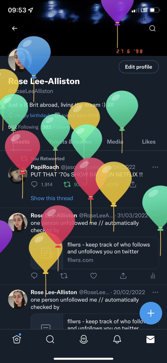 RoseLeeAlliston's tweet photo. It would be rude not to. Happy bday to me. https://t.co/5coCfVUBmd