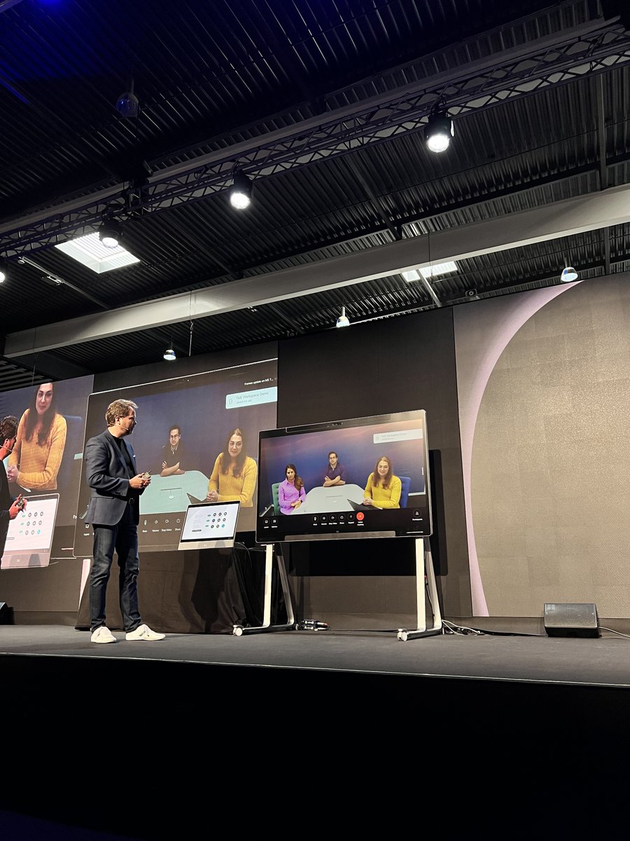 KjesbuSnorre's tweet photo. We can make #HybridWork better than work has ever been before. Thanks #ISE2022 for having me at the #SmartWorkplaces Summit! 

Did you miss @Webex at #SWS2022 ? You can still see #WebexDevices in action at Hall 2, Booth 2K100. https://t.co/cwlhzgxZUJ