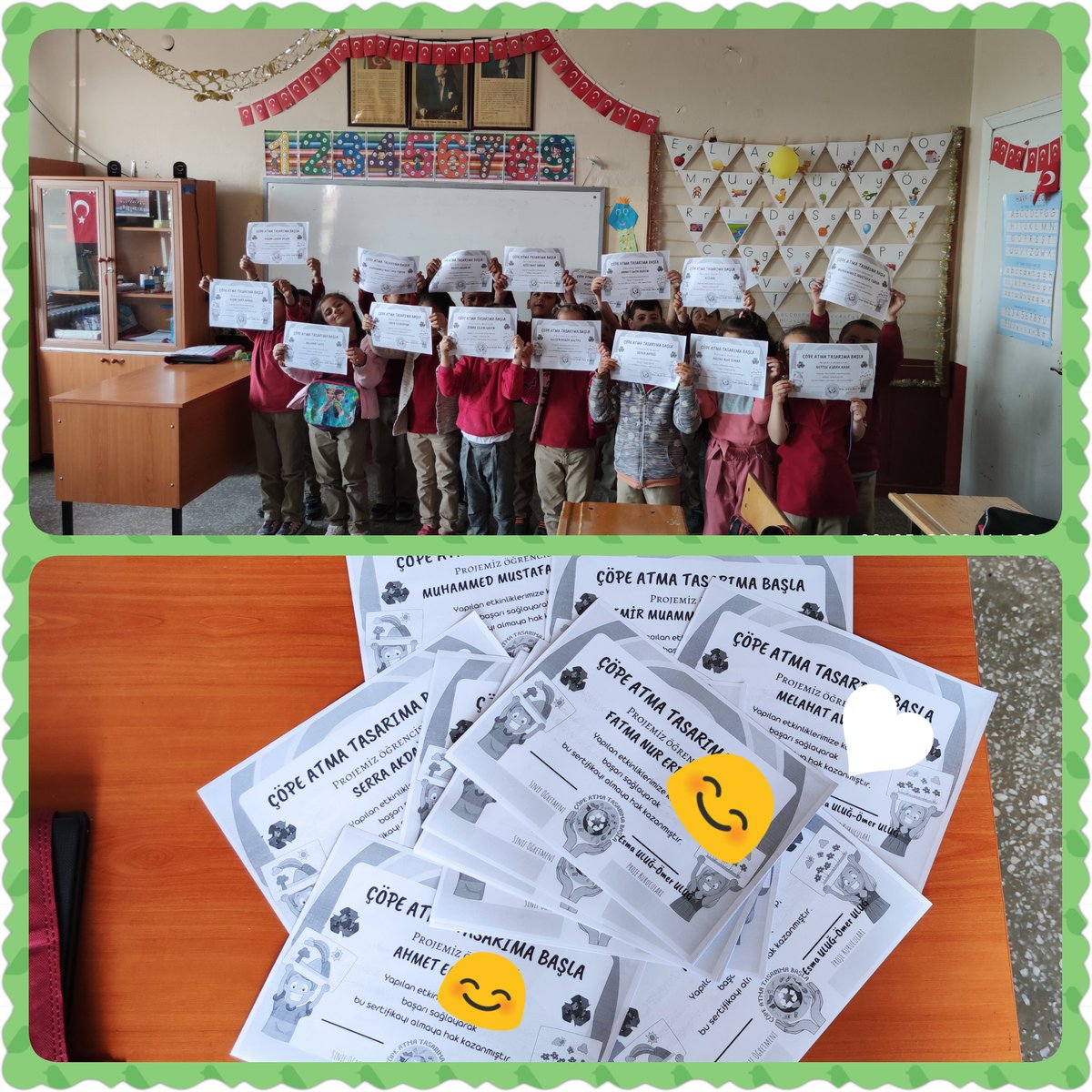 CopeAtma's tweet photo. Projemiz faaliyetlerini tamamlayan @K_A_i_O_ öğrencilerimiz proje sonunda sertifikalarını aldılar. Aferin çocuklar♻️♻️♻️

@eTwinningKonya @konyamem @SeyitAliBuyuk @servetal61 @CumraMem @KONCEPSifirAtik https://t.co/l0vPJaNL5P