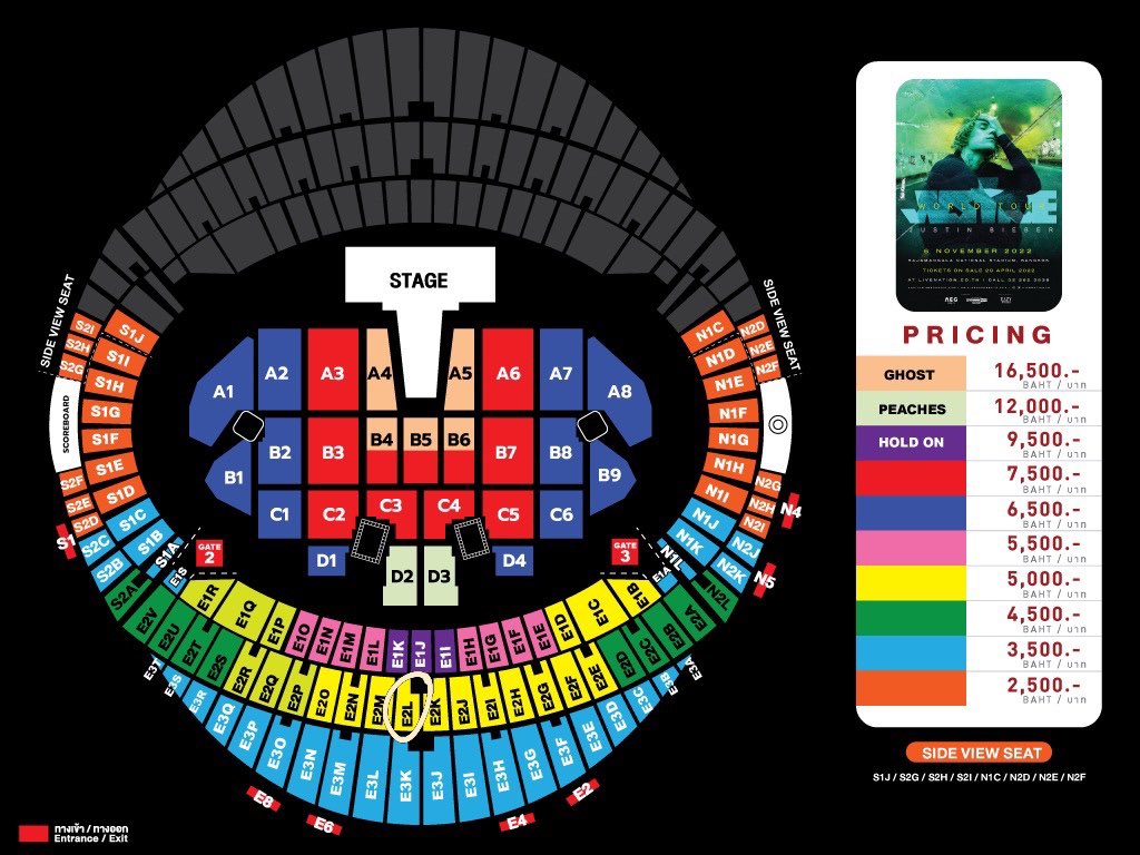 n_phassa's tweet photo. ยังมีบัตร 5000 2 ใบติด E2L อยู่น้า ราคาอัพน้า มุมดีมาก ตรงกลาง ชิดขอบ เดมมาสอบถามก่อนได้ค่า บัตรอ่อน ✨
#JusticeTourBangkok
#JusticeWorldTourBKK #justicetourbangkok https://t.co/Gb8G0Rm1ZV