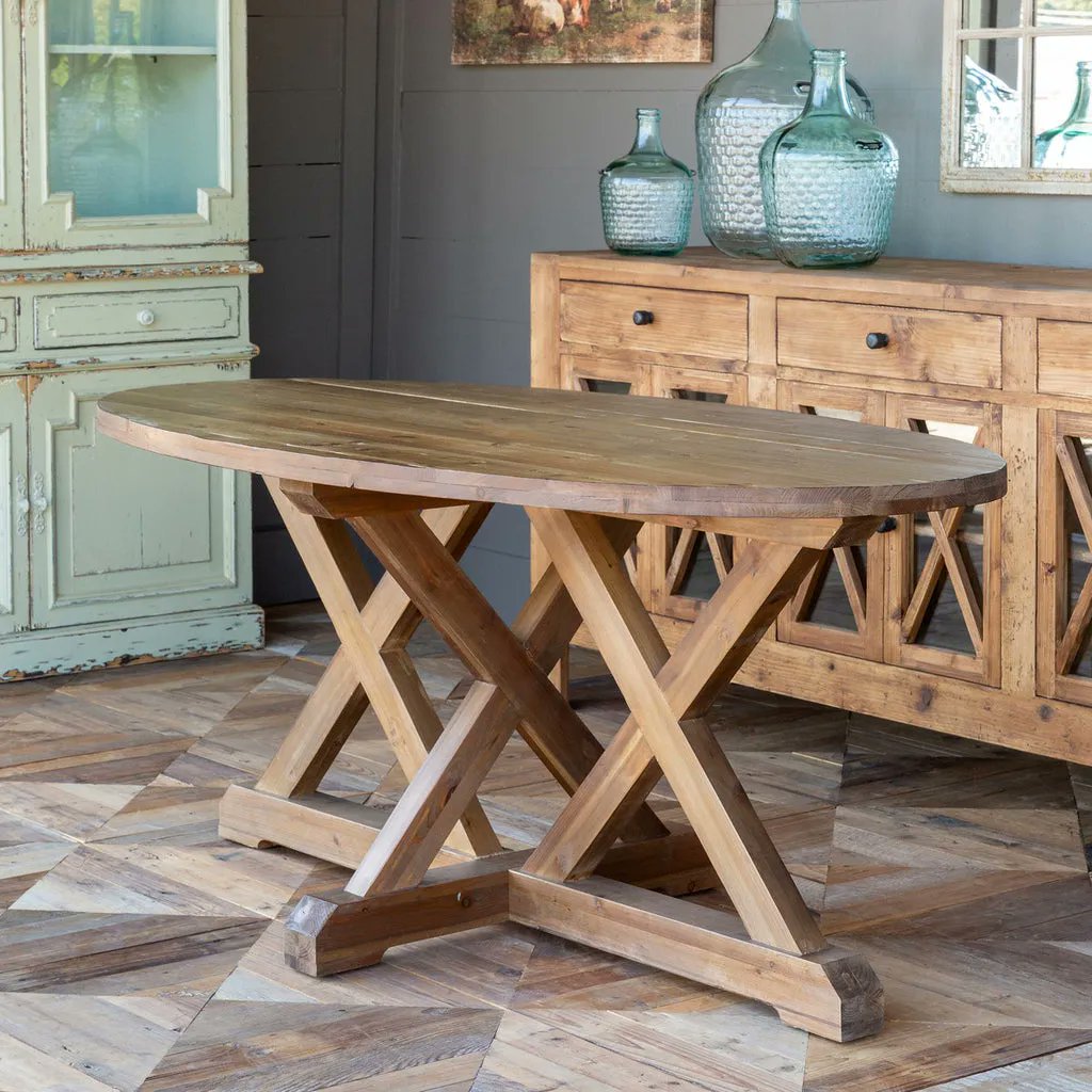 TheBellaCottage's tweet photo. The simple construction of this rustic oblong trestle table allows the unique details of its reclaimed wood beams to shine. Shop Here: https://t.co/7RzlRL970m https://t.co/GGVIZZ2hVY