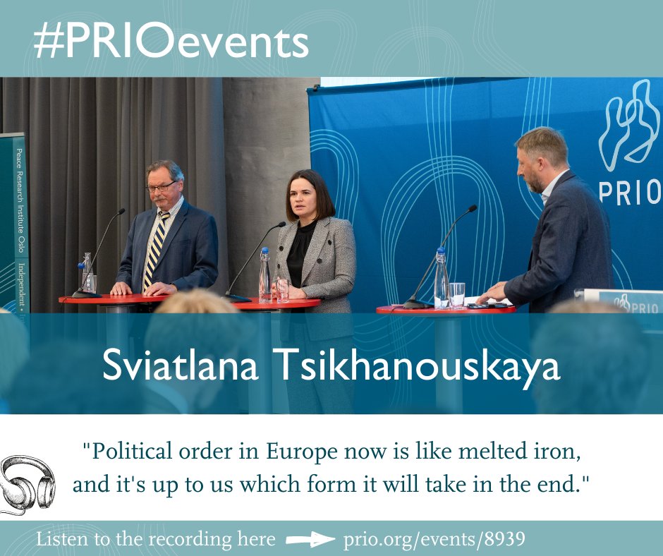 PRIOresearch's tweet photo. Did you miss our open lecture ‘War in Ukraine and the Fight for Democracy in Belarus’, with leader of democratic Belarus @Tsihanouskaya, last week? The audio recording🎧 from the event is now available. Listen to it here👉 https://t.co/1JBaZ3R7pi
#PRIOevents #ukrainewar #Belarus https://t.co/t8e0PLreO4