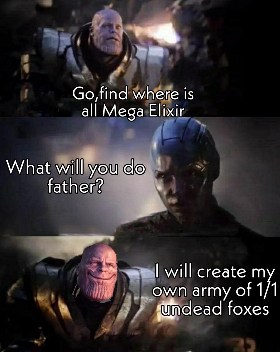 Atrainy1's tweet photo. Thanos is looking for us! 

@FriskyfoxesNFT  #FriskyFoxes #thanos https://t.co/tbx3SvGn57