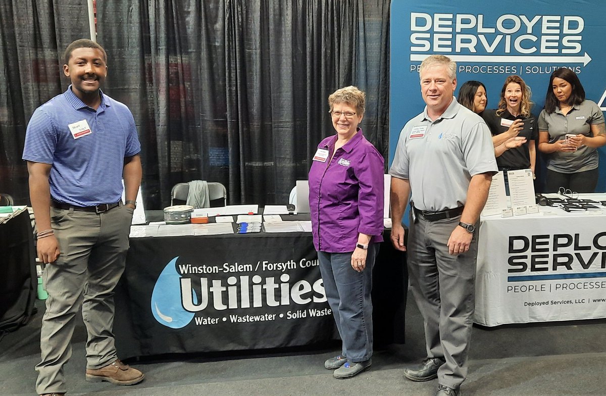 CityofWS's tweet photo. Jordan, Gale & Gordon are in Raleigh representing #wsfcutilities at #packcareers #alumnifair at NC State University. #gethired #engineer #photobomb #newfriends .16 https://t.co/xRXRlCyLBc