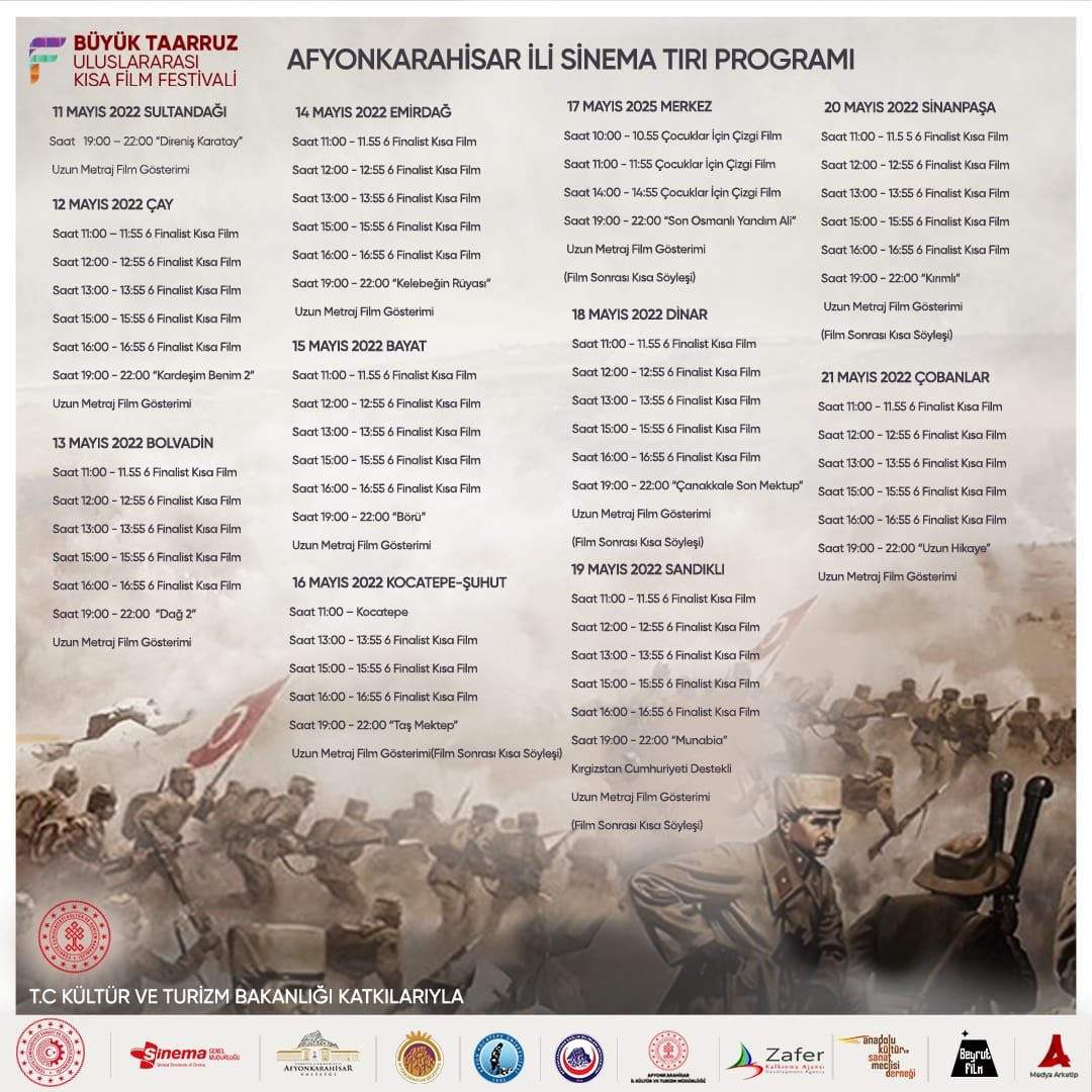 gokmen_cicek_'s tweet photo. Zaferin 100.yılında zaferin kazanıldığı topraklarda düzenlediğimiz Afyonkarahisar büyük taarruz uluslararası kısa film festivaline davetlisiniz. https://t.co/j9JWh0nCGo