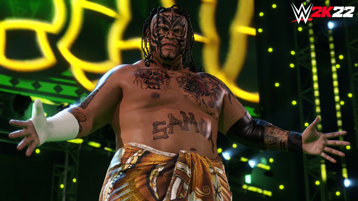 WWEgames's tweet photo. ⚠️COMBO BREAKERS INCOMING!⚠️

Some of the FIERCEST competitors to fight in a WWE ring are available to download now for #WWE2K22! The Banzai DLC Pack includes Yokozuna, Umaga, @TheREALRIKISHI, @TheGiantOmos, and @KacyCatanzaro! https://t.co/o0TiDuFgC0