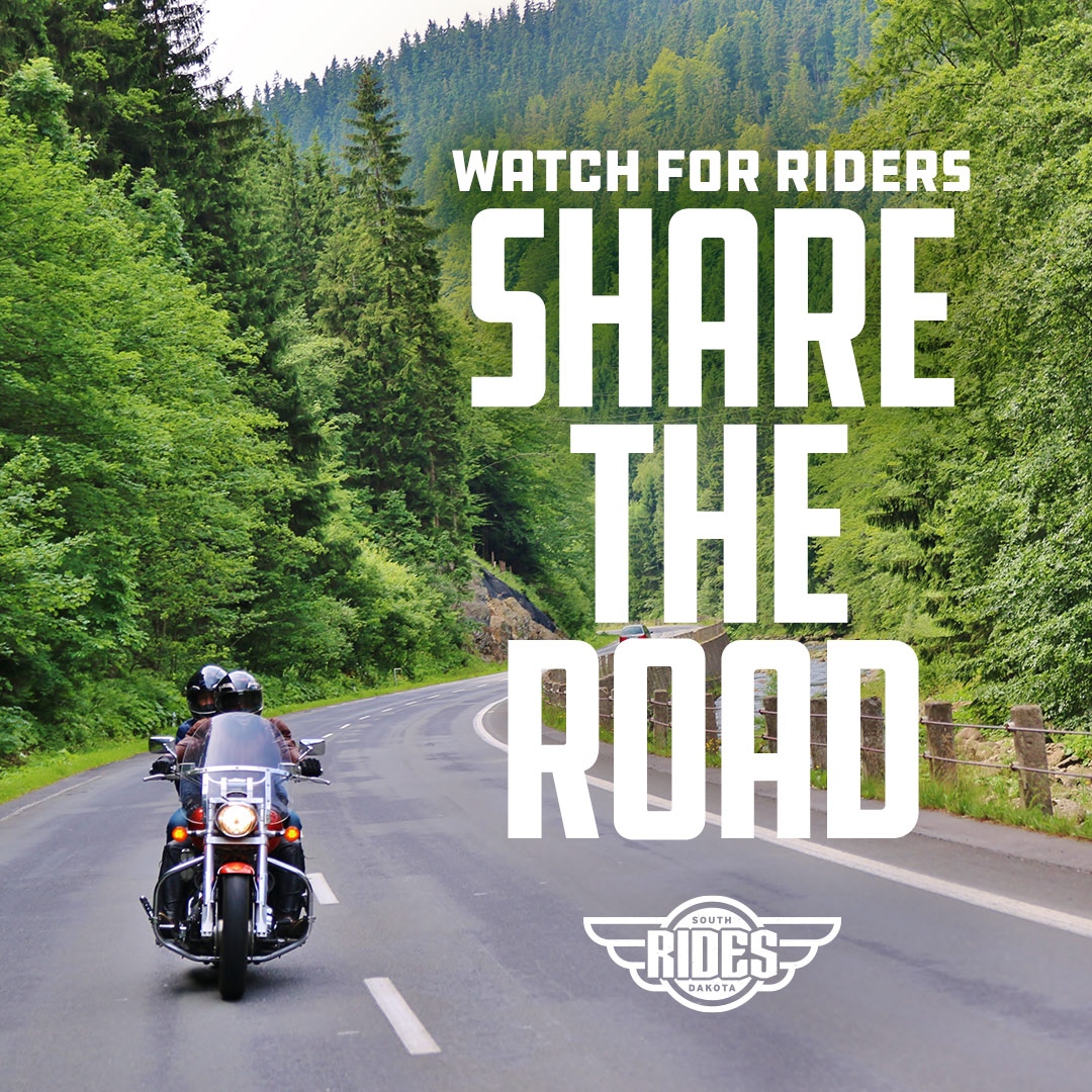 DriveSafeSD's tweet photo. Longer days, higher temps and the roar of motorcycles
on the road – yep, that sounds like May. It also sounds like Motorcycle Safety Awareness Month. Watch for riders and keep everyone safe.
#MotorcycleSafetyAwareness Month #SDRides #DriveSafeSD #SafeDriving https://t.co/YGgQctDhDV