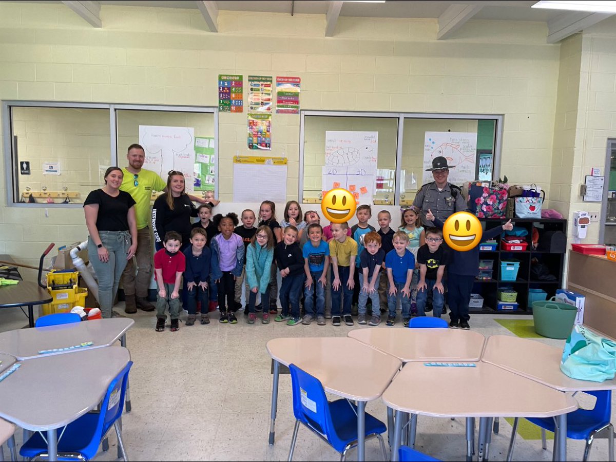MrsShea_'s tweet photo. What an awesome morning in kindergarten! We had various volunteers come do some hands on activities in their field of work with my students as part of our goods and services PBL! A huge thanks to Belknap Plumbing, Trooper Langston, and Nurse Brittany Belknap #OurBMSA #OAISS https://t.co/06xzCoIXfU
