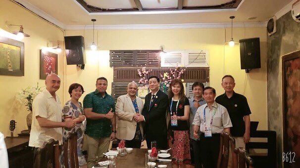 ChetanPathare52's tweet photo. A special dinner was hosted  with the 31st SEA GAMES in Hanoi Vietnam. Mr Chetan PathareTechnical Delegate for Bodybuilding 
&amp; Secretary General of WBPF. The dinner was hosted by Mr Hoang Xuan LuongVice President of Vietnam Olympic Committee  &amp; President of Vietnam Bodybuilding https://t.co/ZEiEZxbcC4