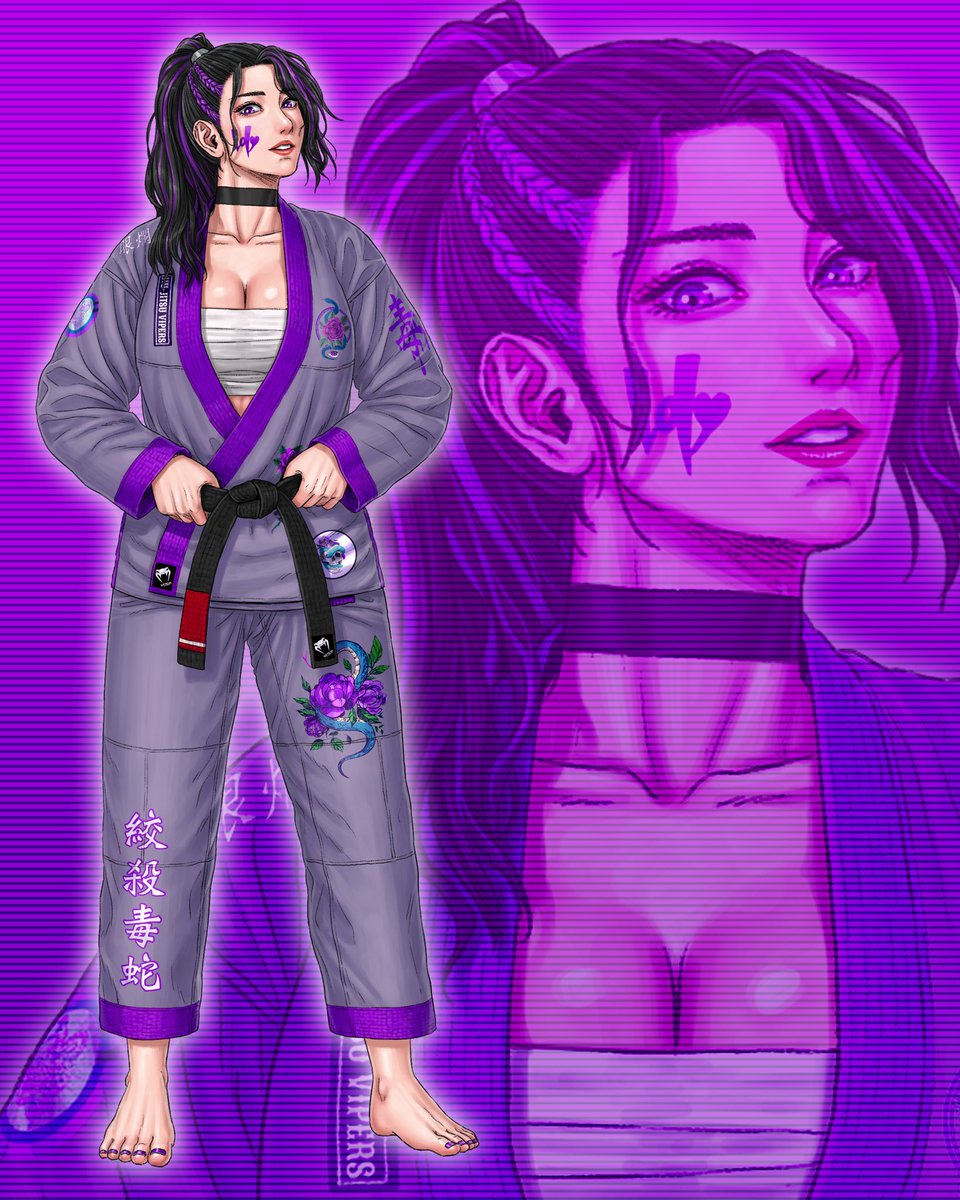 Blood, sweat, tears, patches. The only BJJ gi in the world!🥋🐍💜

Beautiful and strong art by <a href="/gintuk83/">DY Lee</a> 💕
And great help by <a href="/super_spikeqt/">SuperSpike</a> 💕
