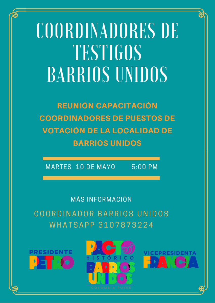 bmasunidos's tweet photo. ¡Nos hacen falta coordinadores en los siguientes puestos de votación! 
- 11 de Noviembre
- Colegio Domingo Faustino Sarmiento Sede B
- Colegio Heladia Mejia Sede A
- Lorencita Villegas de Santos
- Colegio Republica de Panama Sede C
- Colegio Jorge Eliecer Gaitan Sede B primaria https://t.co/OOgvulXFQi
