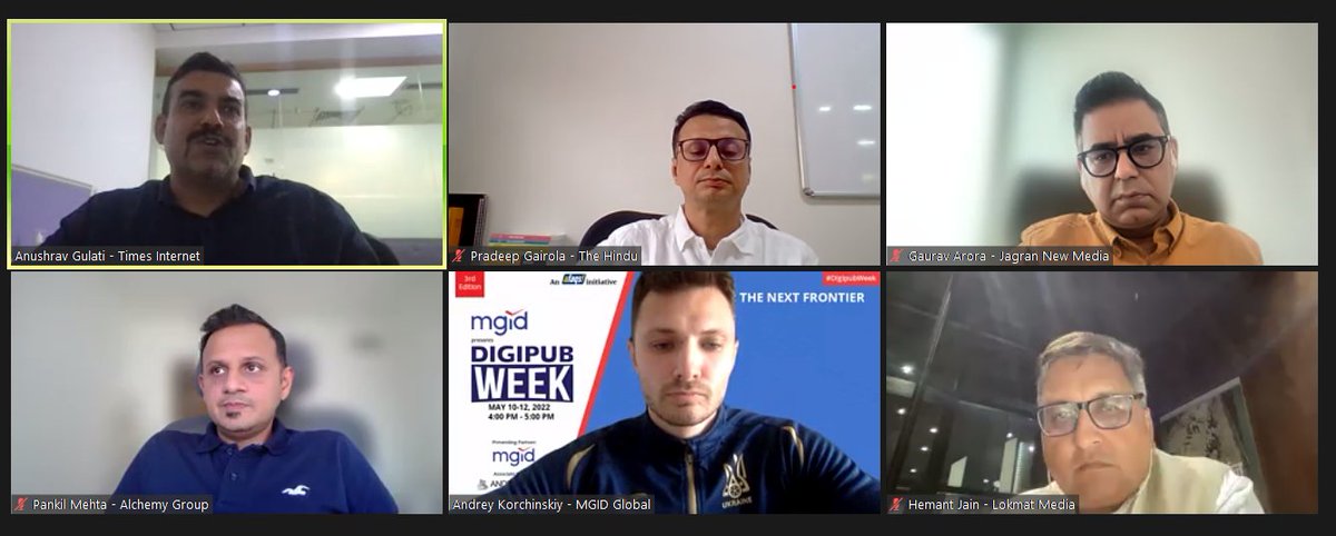 TimesInternet's tweet photo. Insights on the online #publishing industry, consumption patterns, #monetisation strategies, newer #adformats and much more are shared by Times Internet's Anushrav Gulati at @afaqs! #DigipubWeek 2022.
@MGID @the_hindu @JagranNewMedia @lifeatalchemy @lokmat https://t.co/B0ynb3vjDj