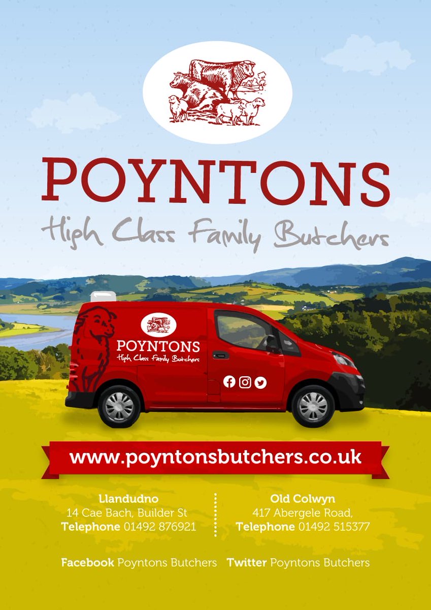 Poyntonsbutcher's tweet photo. If you need anything give us a call on 01492 876921 - we deliver orders over £30 FREE LOCALLY.

#ButcherIsBest #ShopLocal #Llandudno #OldColwyn https://t.co/LtDnU3SXUj
