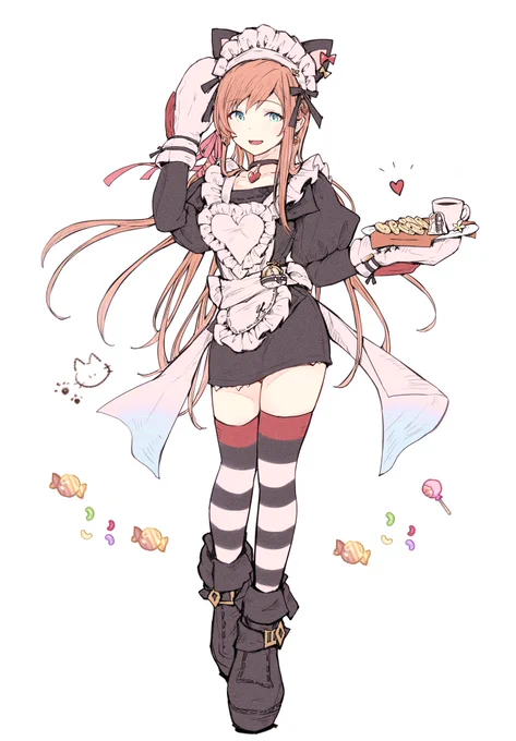 メイドの日という事で、リーンちゃんを猫メイド風にリメイクしてみました🐱🎀

#メイドの日2022 #リーン #FF14イラスト #FF14art #FF14 