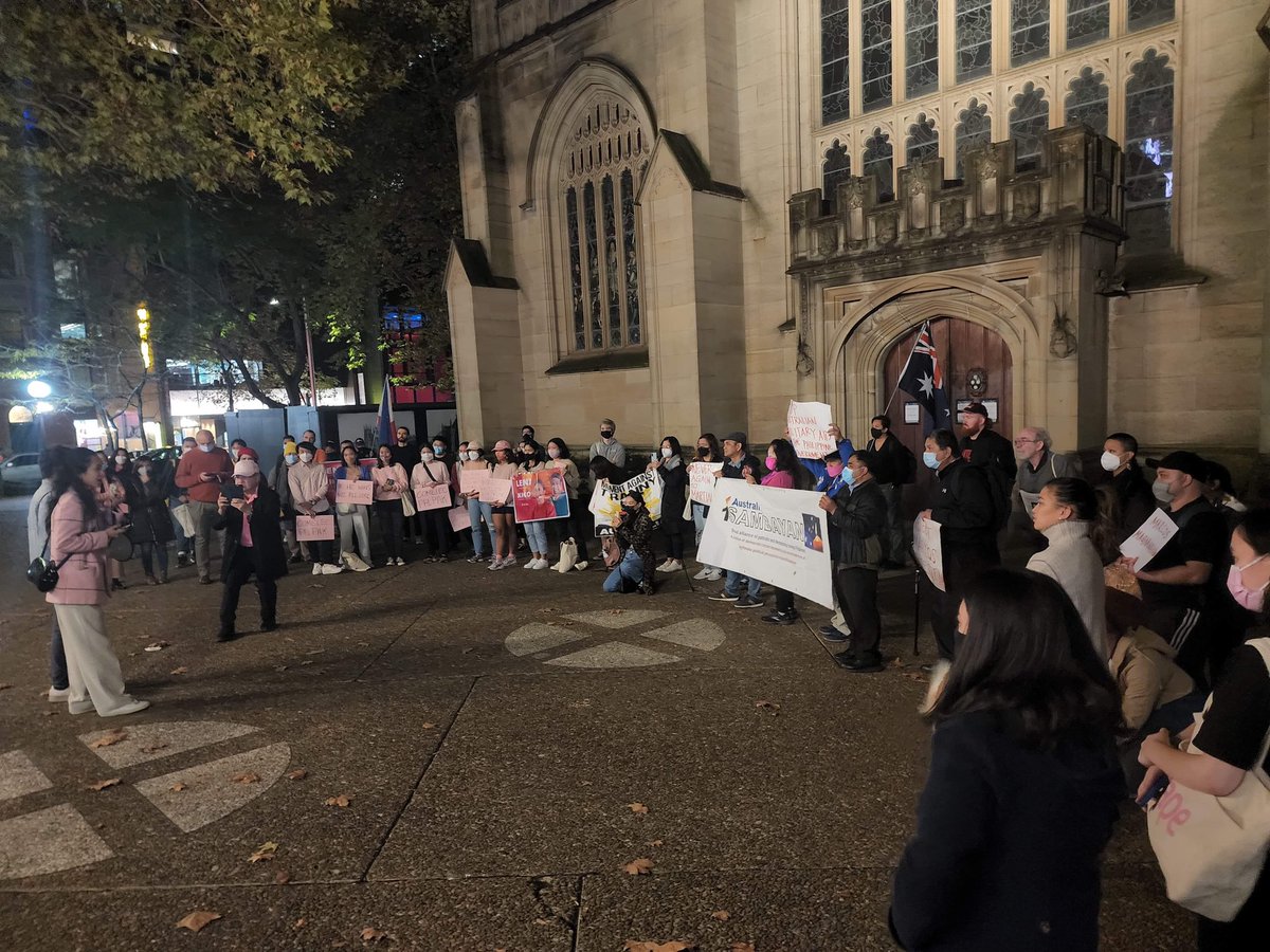 pjrcll's tweet photo. So grateful to everyone who turned up in solidarity with the Philippines tonight on such short notice, and so unbelievably proud to be part of a community as staunch and organised as ours ❤️‍🔥✊🏽 https://t.co/M1Is1JDb4g