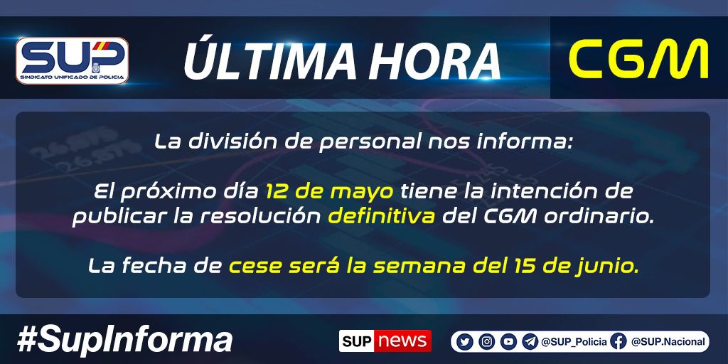 Sup_Policia's tweet photo. Novedades de #ÚltimaHora para los #CGM de Subinspección y Básica https://t.co/rdKLC6sfET