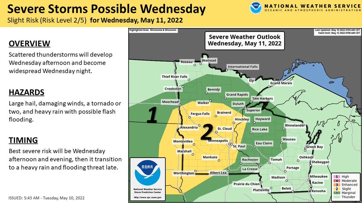 RT @NWSTwinCities: More chances for severe weather are coming Wednesday and Thursday. https://t.co/Lp3vPvvEnf