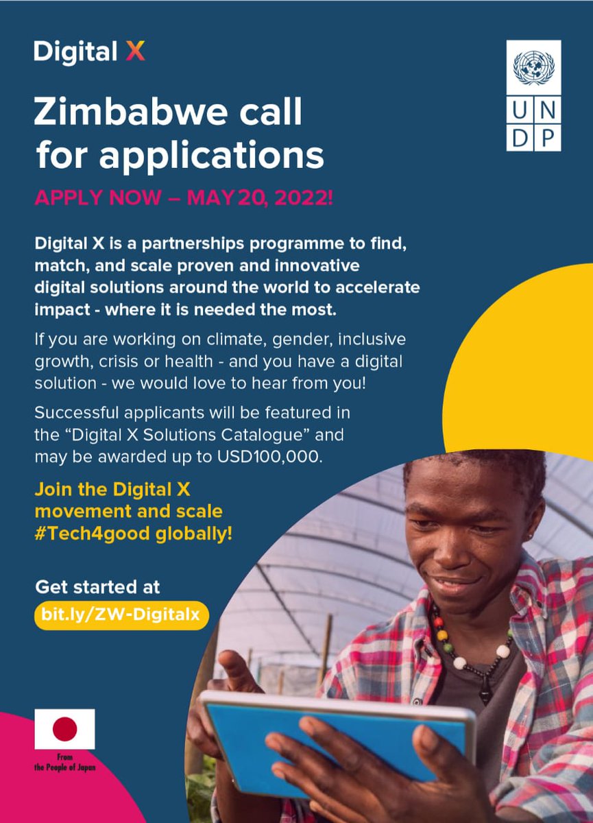 How can we use #tech4good to accelerate the global transition to a sustainable future? 

#DigitalX is seeking ready-to-scale and innovative digital solutions that can be used by <a href="/UNDP/">UN Development</a> and its partners to help achieve it. 

Learn more and apply: bit.ly/ZW-Digitalx
