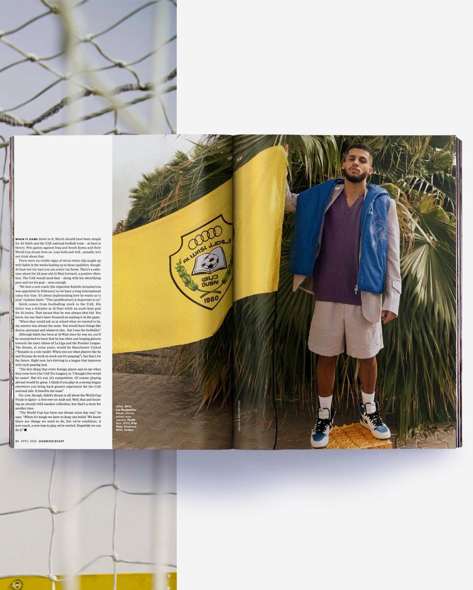 Ghost_Concept's tweet photo. This month, the G in @GQMiddleEast stands for Golden Boy, the star also known as Ali Saleh. 
Ali was featured in April’s edition, as part of the services offered exclusively to GC Athletes. https://t.co/Tdcr1nT8U0