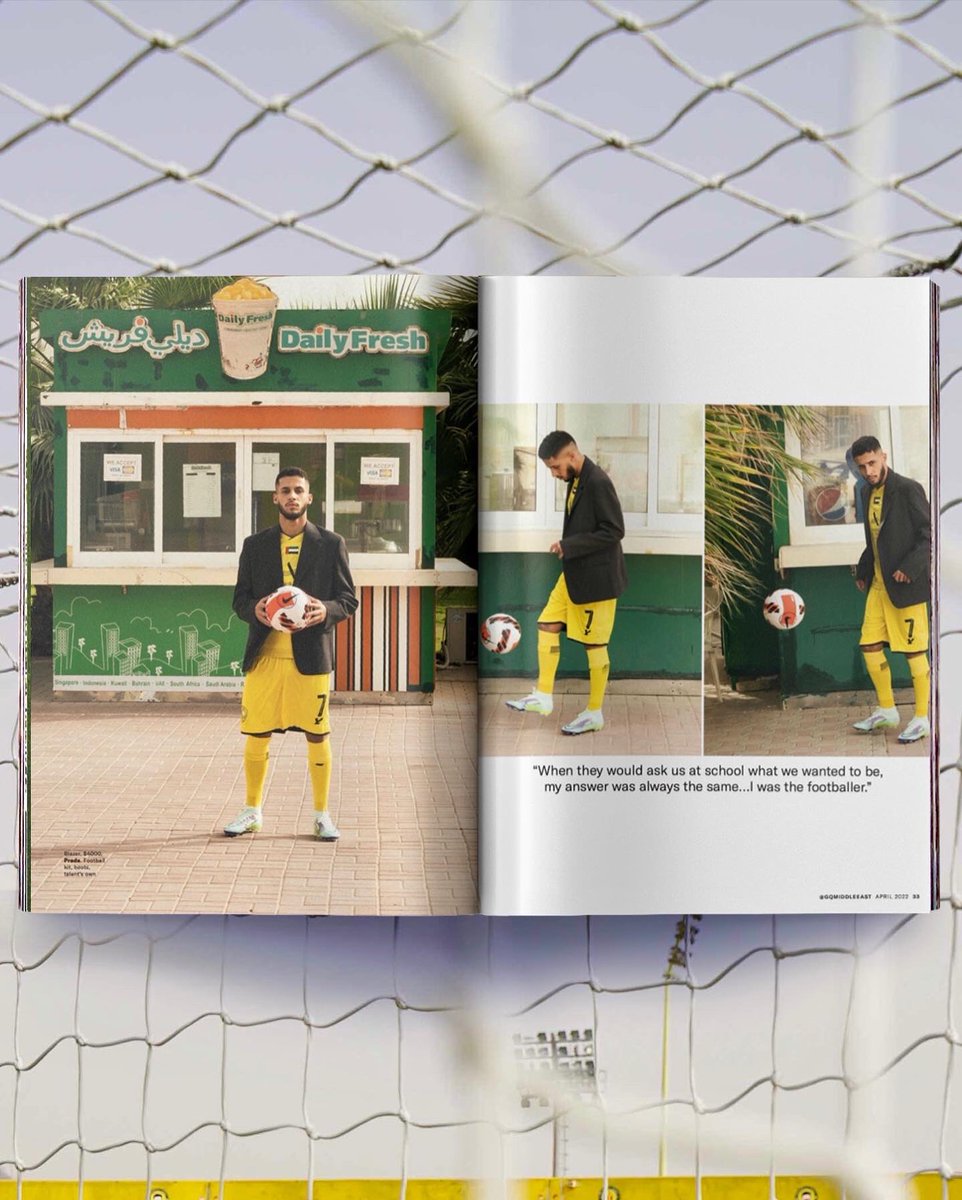 Ghost_Concept's tweet photo. This month, the G in @GQMiddleEast stands for Golden Boy, the star also known as Ali Saleh. 
Ali was featured in April’s edition, as part of the services offered exclusively to GC Athletes. https://t.co/Tdcr1nT8U0
