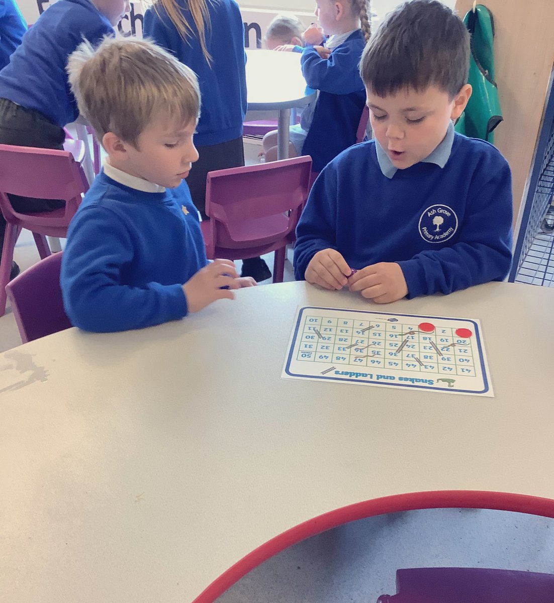 IPMATAshGrove's tweet photo. A buzzing atmosphere in maths today!
The children in Reception are applying their maths skills in the game of Snakes and Ladders and they are finding it very exciting!
#EYFSmathematics https://t.co/BgCDINKgge
