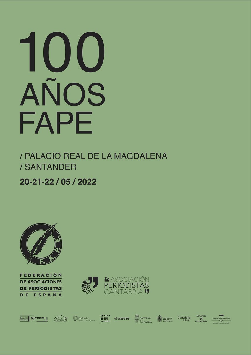 apcantabria's tweet photo. Periodistas de toda España celebrarán en Santander el centenario de la @fape_fape con la @apcantabria como anfitriona
https://t.co/juxl4mHZoS https://t.co/4kkuPXIJox