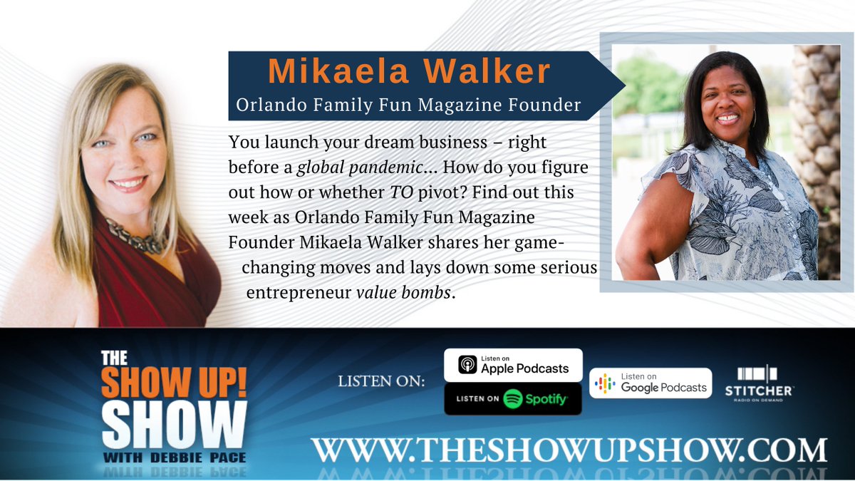 TheShowUpShow's tweet photo. What do you do when you follow your dreams and launch a business, then a global pandemic hits? Should you even pivot? 

Find out now as Orlando Family Fun Magazine founder Mikaela Walker shares her story of a game-changing move and lays down some serious https://t.co/U9EWxbdArM https://t.co/ZpREvzw0ZE