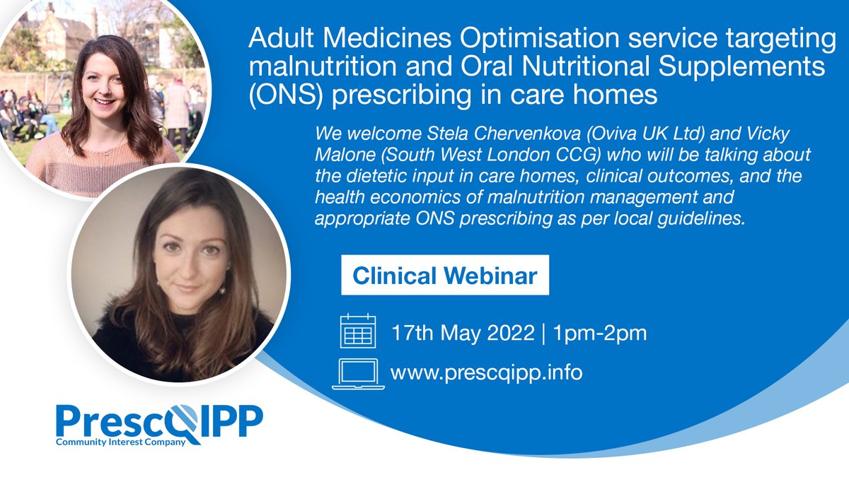 PrescQIPP's tweet photo. Next Tuesday, we welcome Stela Chervenkova & Vicky Malone to discuss the set-up, practicalities and outcomes of an integrated Adult Medicines Optimisation service run by @OvivaHealth.
Interested? Sign up here: https://t.co/BUObo3O1Ur
@SWLNHS @BDA_Sustainable @WePharmacists https://t.co/aavrPfwpFi