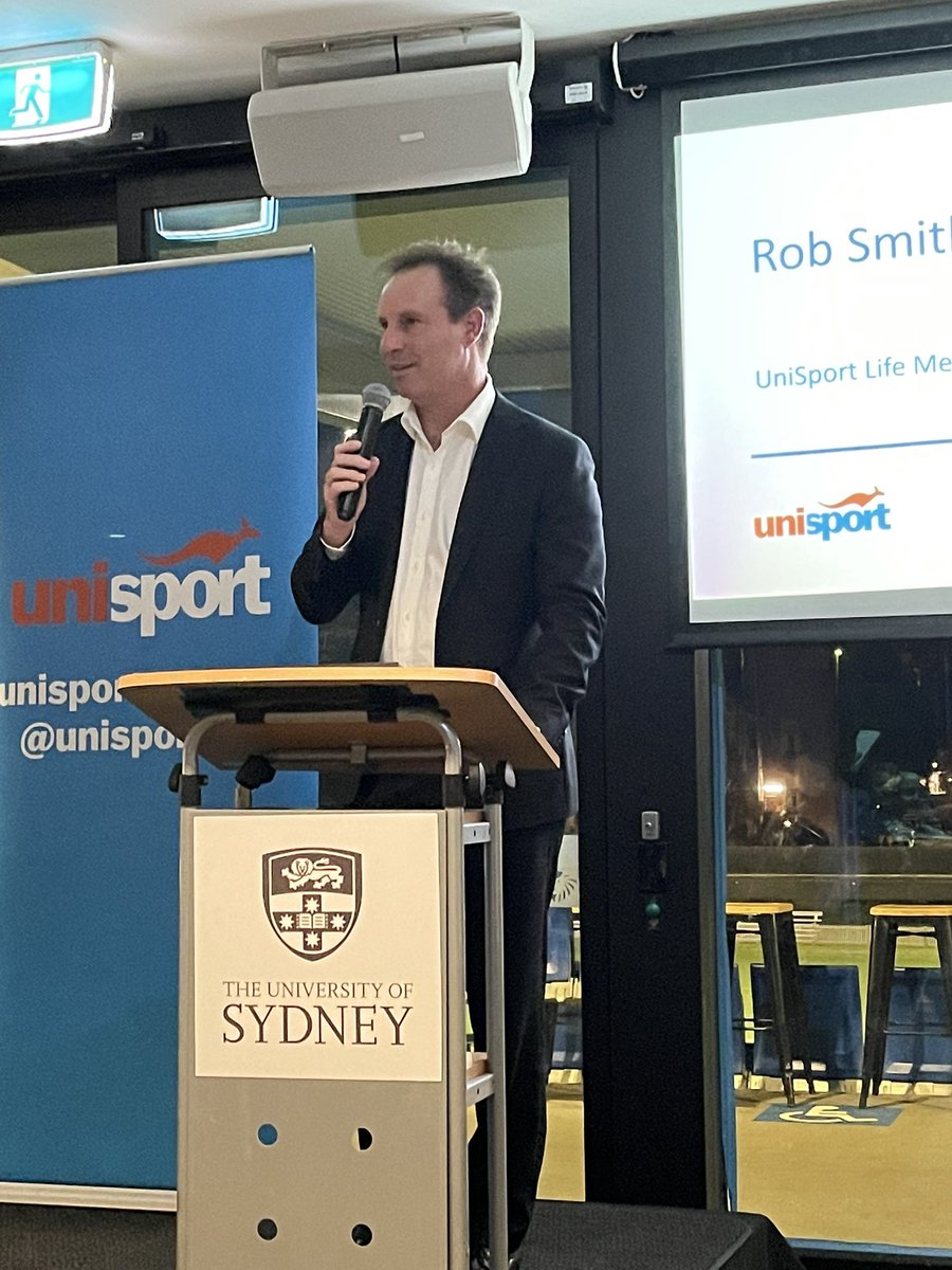 Rob Smithies tonight was formally welcomed as Life Member of UniSport Australia. 

Congratulations Rob 

#unisport #universitysport #conference22 #studentathletes #scapeau