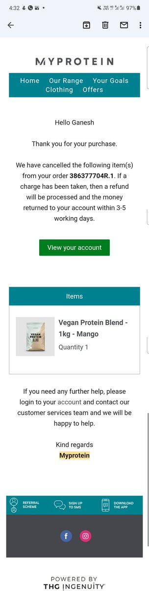 talk2ganesh's tweet photo. @Myprotein extremely disappointment by ur customer service! First u send me a product just one month away from expiry. on registering a complaint u promise to replace/refund it. its 2 months now, despite multiple promise emails from ur side there is no action...#unaccepable https://t.co/ZKFeUhtYKY