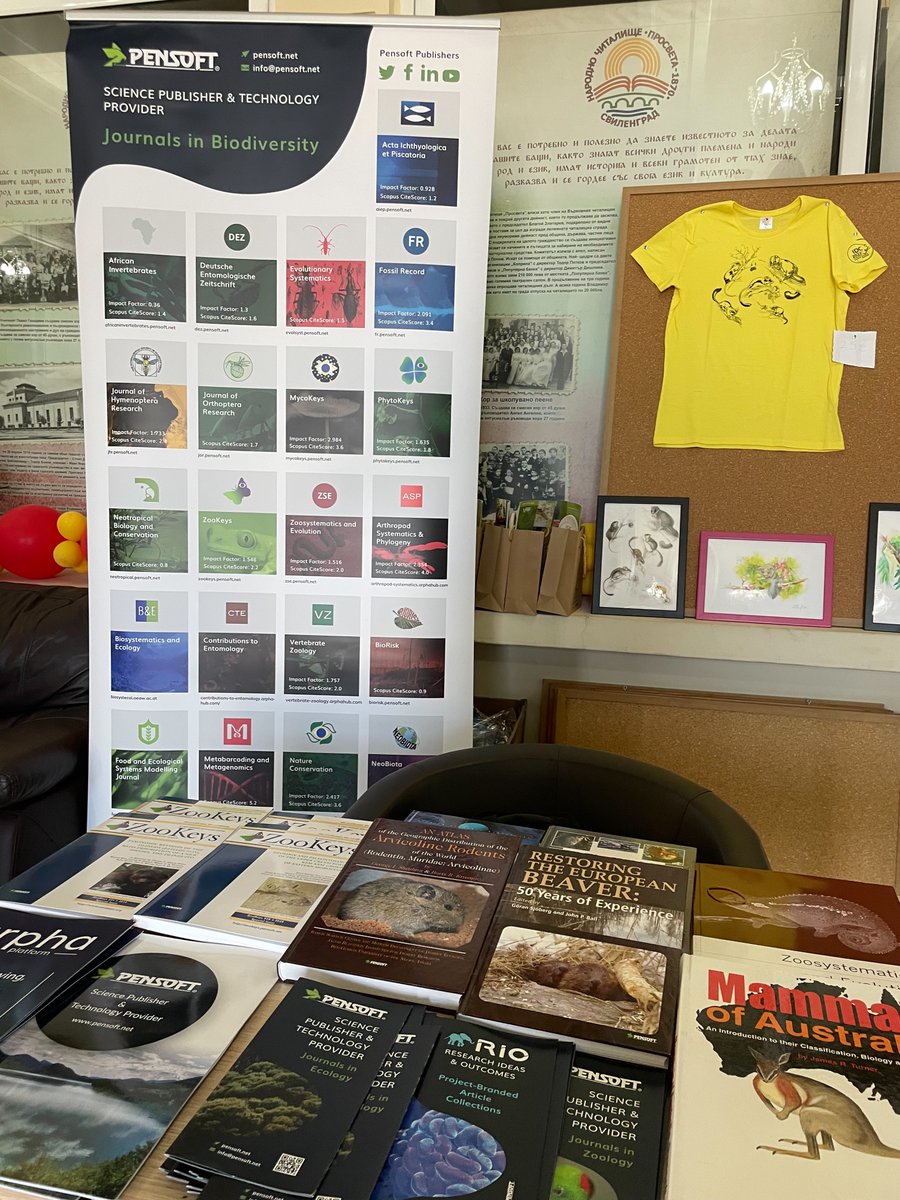Pensoft's tweet photo. This whole week, we are enjoying the #DormouseConference🐭 , held in Svilengrad🇧🇬, organised by @TheHabitatFoun &amp; @nmnhs!
Attendees are welcome to visit our stand &amp; check out our selected #journals, books &amp; lovely #dormouse souvenirs!
Conference website: https://t.co/E32f6REebM https://t.co/7lS4w0zglT