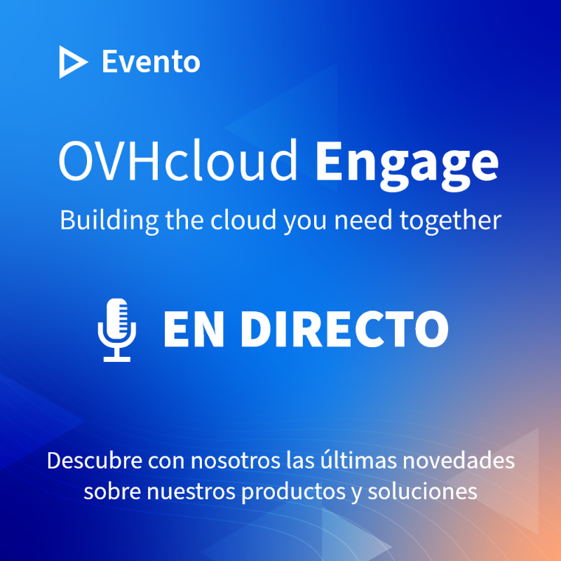 OVHcloud_ES's tweet photo. 🔴 ¡Ya estamos en directo!
✏️ Regístrate ahora en nuestro evento #OVHcloudEngage para seguir el #livestreaming, hacer tus preguntas en directo y descubrir las últimas novedades de nuestra hoja de ruta con @tsouche CTO de OVHcloud 👇