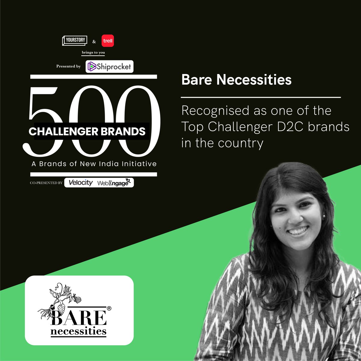 Bare_ZeroWaste's tweet photo. Thank you @YourStoryCo for selecting us as one of the selected brands for 500 Challenger Brands Initiative out of 1000’s of high-quality applications for the 500 Challenger brands! #BrandsOfNewIndia

Really appreciate what you are doing for the #startup ecosystem! :) https://t.co/SZrvcqX03x