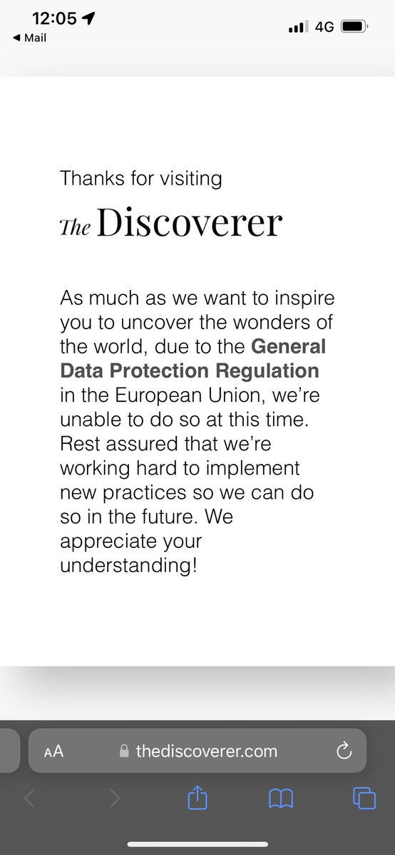 How does the GDPR stop you from showing me an article from an email I clicked on which you sent me?  Oh and by the way the UK is no longer in the EU?