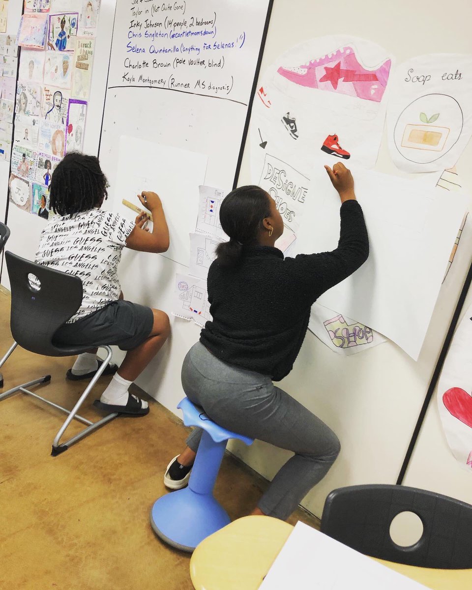 KatieKinder1's tweet photo. #hackschool project! Ss design their own school. Presentations. An 8th grader says, “in my nature school, butterflies will roam the halls.” Gosh, I love them! #untoldteachingtruths #oklaed #edutwitter #teachertwitter https://t.co/FZhjYzRooL