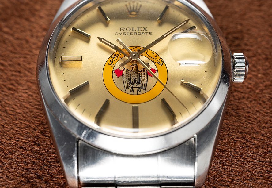 THCPAGE's tweet photo. 1973 Rolex Oysterdate Ref 6694 - Abu Dhabi Defence Force https://t.co/oAMEAIBTKB