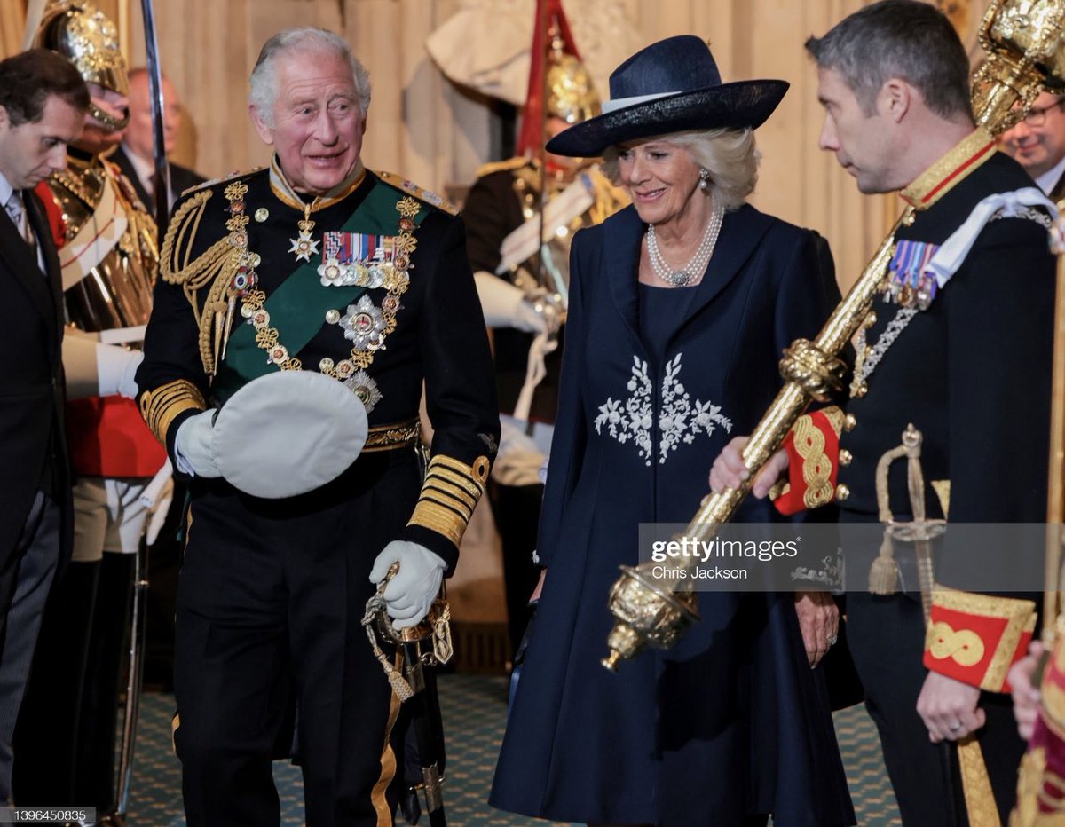 ChrisJack_Getty's tweet photo. The Prince of Wales accompanies The Duchess of Cornwall after he gave The Queen’s speech at The State Opening of Parliament today https://t.co/XaXtgiEUIb