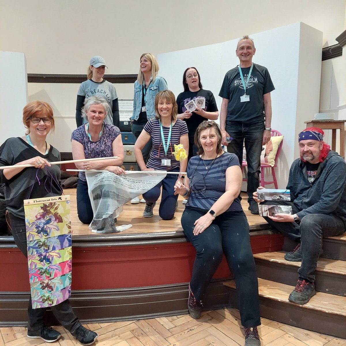 Astound2022's tweet photo. Final prep by f/degree students at Leek School Art for Astound22 contemporary #art show opening Sat 14 May at Nicholson Gallery #leek @LeekNubNews @Visit_N_Staffs  @StaffsTourism 
@LeekNews https://t.co/3zYhUyQNWc