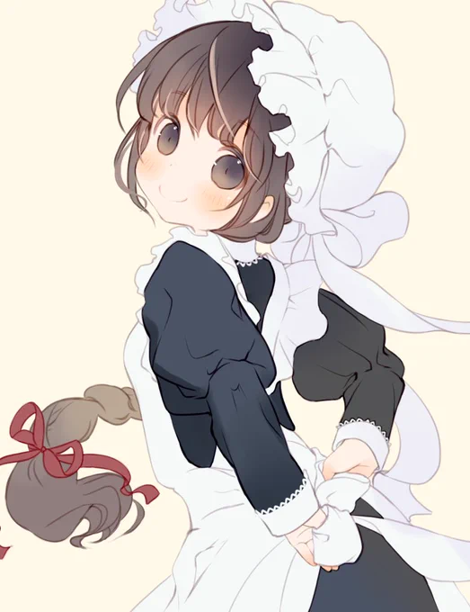 #メイドの日 
去年描き始めたこの絵が一年経っても、完成してなかった😲 