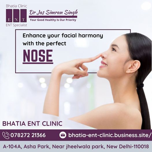 Enhance your facial harmony with the perfect
NOSE
Contact Dr Jas Simran Singh Bhatia
Call Us: 07827221366
or mail us: drjassimran@gmail.com
#DrJasSimranSinghBhatia #bhatiaentclinic #plasticsurgery #Nose #Nosesurgery #noseshape #unhappynose #facialharmony