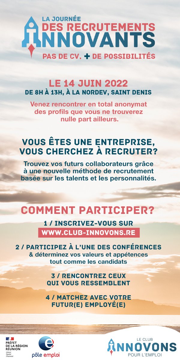 [SAVE THE DATE] La journée des recrutements innovants, le mardi 14 juin 2022 à la Nordev de Saint-Denis.

Plus d'informations : 👇👇👇