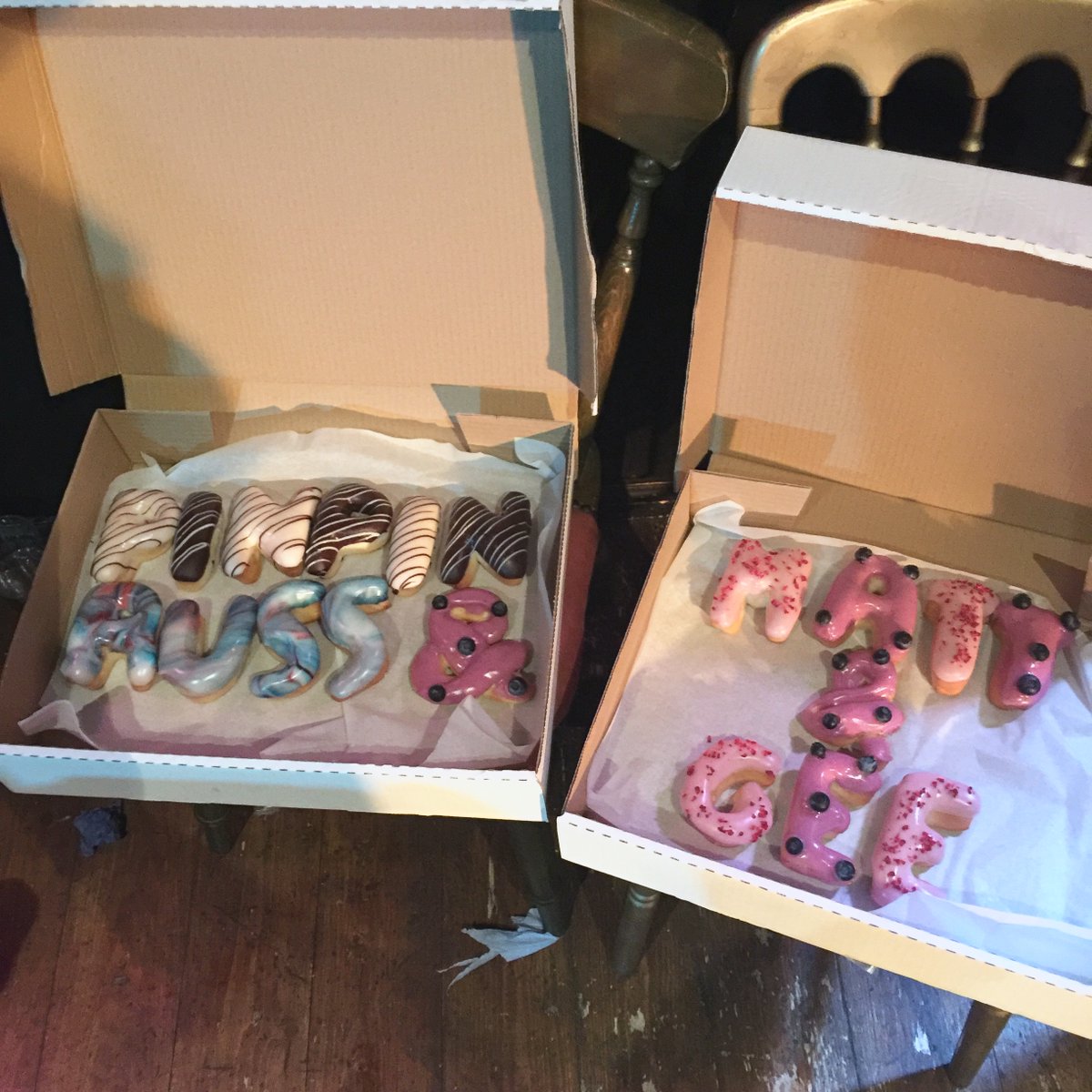 When we had doughnuts for Maffoo, <a href="/rustyrockets/">Russell Brand</a> and <a href="/mrgeepoet/">Mr Gee កវី</a> (it says Gee, not Gef).