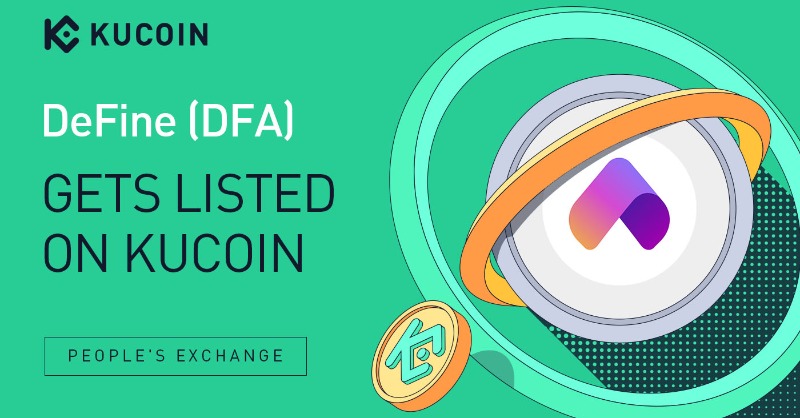 kucoincom's tweet photo. 📢 New Listing

$DFA @DeFinePlatform gets listed on #KuCoin!

🔹Pair: DFA/USDT
🔹Deposit: now open (network: ERC20)
🔹Trading: 11:00 AM on May 11, 2022 (UTC)

#NFT #DAO #Governance