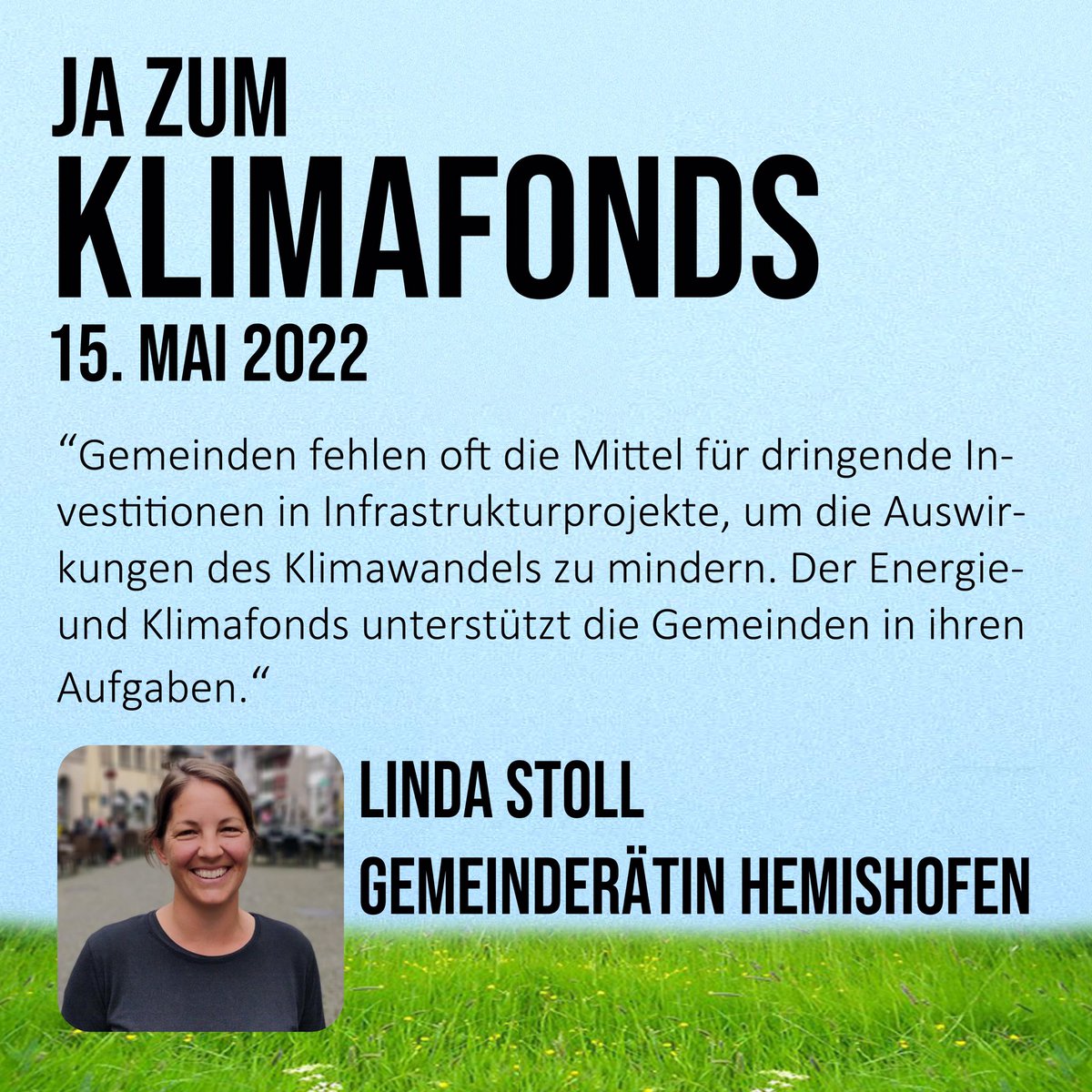 KlimafondsJA's tweet photo. „Der Energie und Klimafonds unterstützt die Gemeinden.“ So Hemmishofer Gemeinderätin Linda Stoll

#JazumKlimafonds 
#KlimafondsJa
#Gemeinden https://t.co/NeE24kaUPW