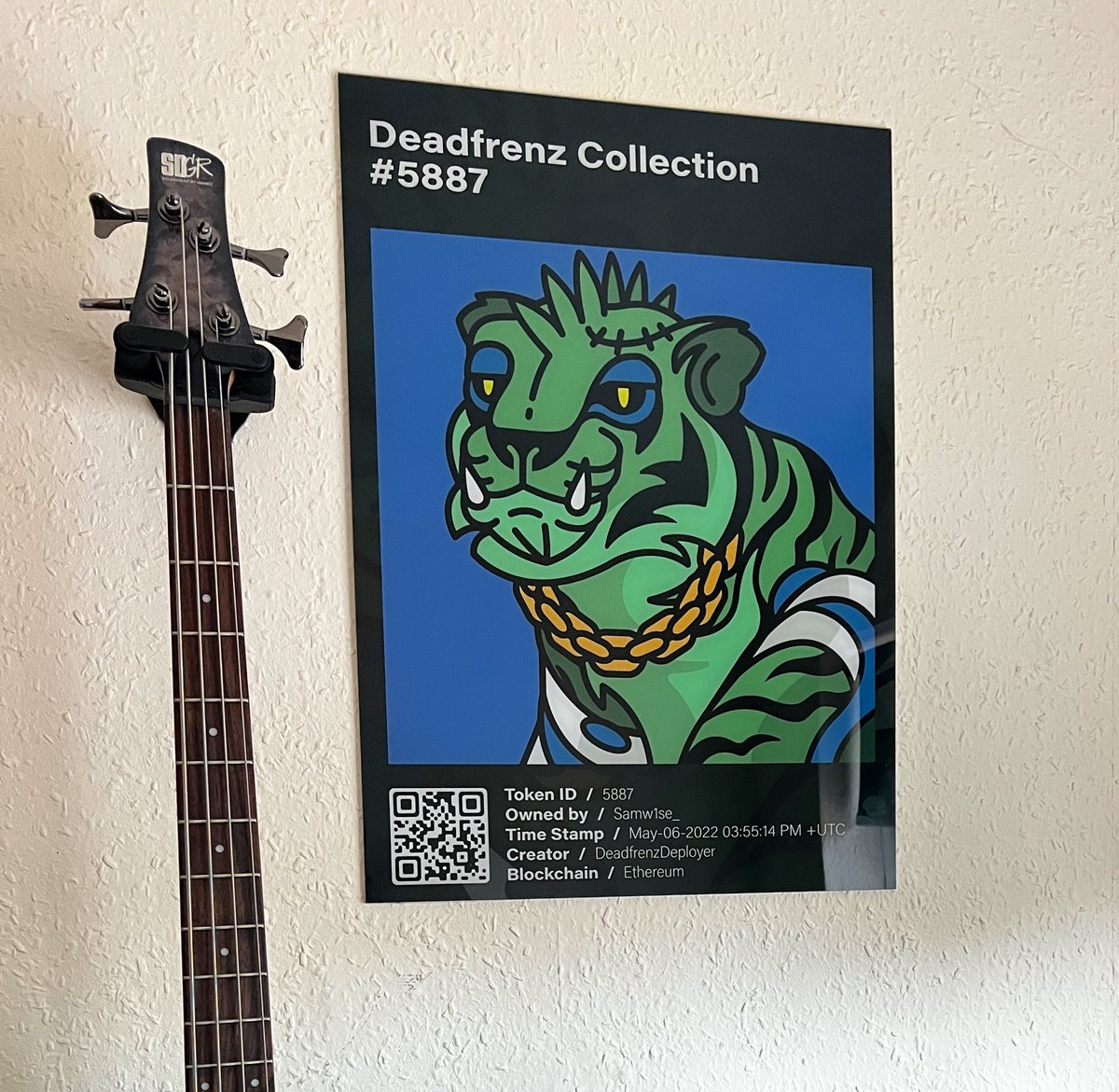 Samw1seNFT's tweet photo. Straight on the wall, thanks for the @Deadfellaz print @jj_prints it’s unreal https://t.co/lt5ccbPubN