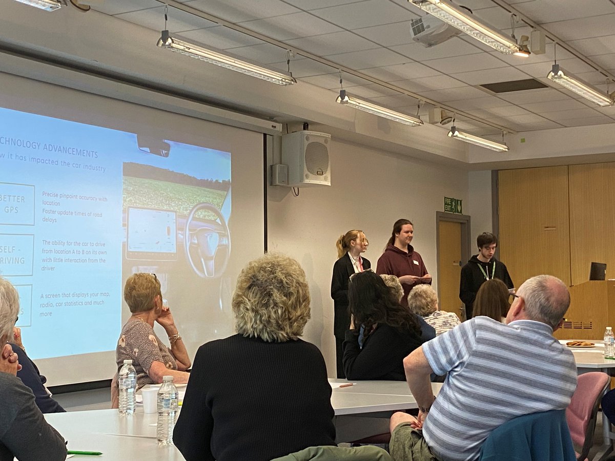 N_HertsCollege's tweet photo. We're delighted to support the @roadsafetyherts partnership in delivering awareness sessions to the local Stevenage 60+ community. Our students have supported our guests during the event and also gave a presentation to the group 🚗
#KeepOnDriving https://t.co/POs8s9wtmH