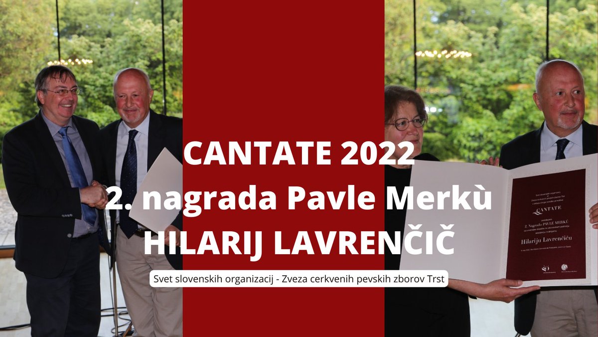Hilarij Lavrenčič prejemnik 2. nagrade Pavle Merkù, ki jo SSO in ZCPZ TS ob dnevu Evrope podelita v sklopu projekta Cantate za posbne dosežke na področju zborovskega petja med Slovenci v Italiji. #cantate #slovencivitaliji #petje #umetnost #DanEvrope #EuropeDay2022