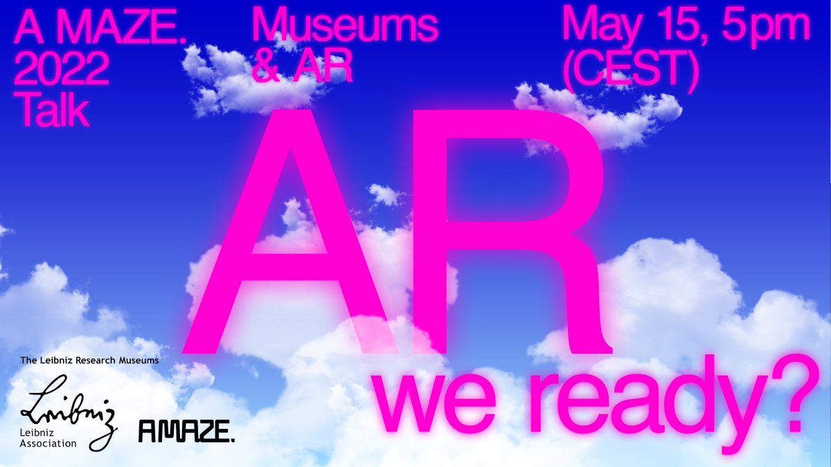LeibnizWGL's tweet photo. AR we ready? #AR and Museums: We’ll discuss this topic on May 15 live online @AMazeFest. Join us for the panel discussion only shortly after our #Museum Online #Hackathon.
More info: https://t.co/bu9RUmhbQo
#AMazeMuseums #AMaze2022 #LeibnizMuseen #MuseenEntdecken @museumstag https://t.co/V2SRd8KHbj